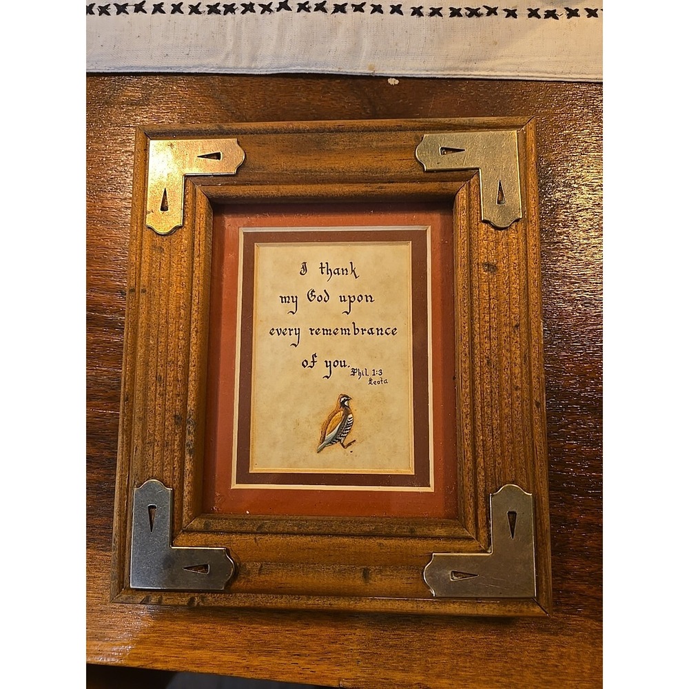 Vintage "I thank my God in every remembrance of you. Phil 1:3 (Frame 6"x7")